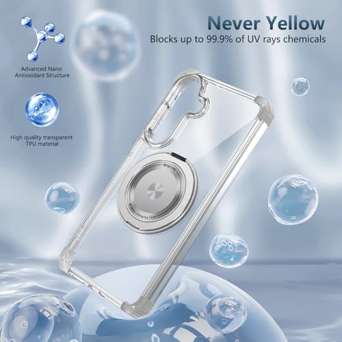 Image of Cubix Back Cover Case for Samsung Galaxy S26 Plus Hard PC + TPU | Metal Ring Kickstand | 1500g Magnetic Hold | 360 Rotating Stand | Military Drop Protection | Air Cushioned Corners