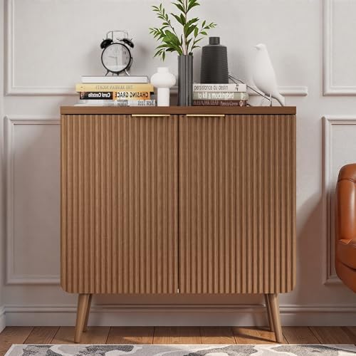 Trygoal 29.5" Modern Fluted Sideboard - Wood Buffet Cabinet with