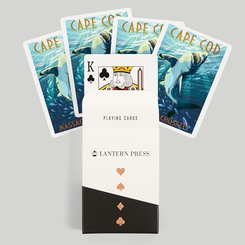 Baraja de 52 cartas tamaño póker Cape Cod Great White Shark miniatura 6