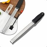 Ralador de queijo zester aço inox qualidade alimentar cabo ergonômico afiado raspas finas limão queijo prático culinária premium