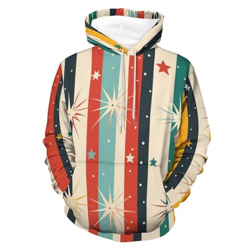 Sweat à capuche rayé étoiles pour homme et femme en taille S