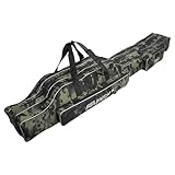 Seaknight Tragbare Angelrutentasche, zusammenklappbar, für den Außenbereich, 135 cm/150 cm (Camou Grün, 150cm)