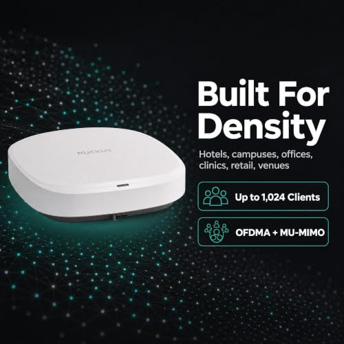 Image of Ruckus R770 Wi-Fi 7 Indoor Access Point - Tri-Band 12.22 Gbps, 8-Stream BeamFlex+ Adaptive Antennas, 1,024 Devices, 1x 10GbE + 1x 1GbE - Ruckus One, SmartZone, or Unleashed (901-R770-US00)