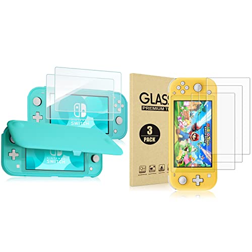 ProCase Flip Cover with 2 Pack Screen Protectors Bundle with JOTO 3 Pack Tempered Glass Screen Protectors for Nintendo Switch Lite 2019