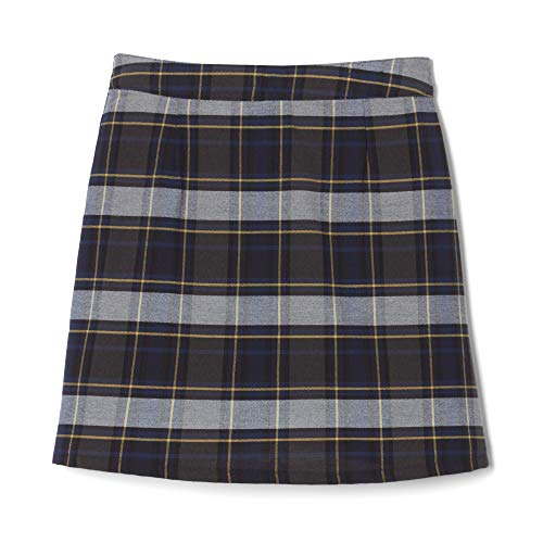 French Toast Big Girls' Plaid Pleated Scooter, Blue/Gold, 10 #TOP1