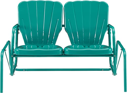 Crosley Furniture CO1032-TU Ridgeland Retro Metal Outdoor Loveseat Glider thumb #3