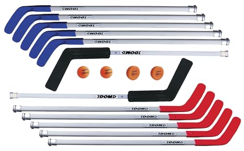 DOM Hockey Cup C6 Set, Includes 8 Sticks, 2 Goalie Sticks, 2 SuperPucks and 2 Balls