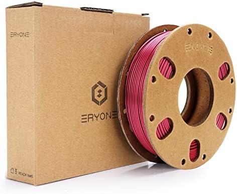 PLA Filament 1,75 mm Silk, ENISINA Filament PLA Shiny Silky Shine do drukarek 3D, Precisão Dimensional +/- 0,03 mm, 200 g (czarny i różowoczerwony)