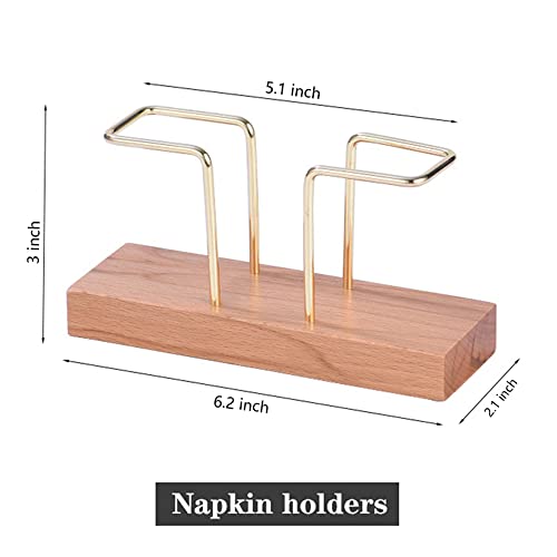 Aiyrrkitc Napkin Holder For Tables,Glossy Metal Holder Separate Tissue Dispensers For Kitchen And Restaurant,6.2×3 Inch,Log Color #TOP3
