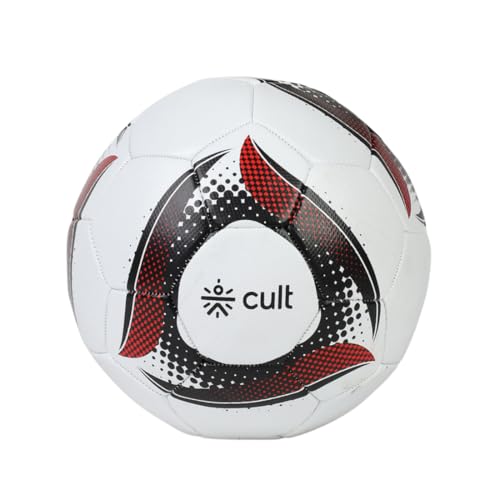 CULT MS Glider Football – Red Size 5 Training & Match Soccer Ball 32-Panel Machine Stitched with High Air Retention Bladder & Soft PVC Outer for Grass & Turf Play