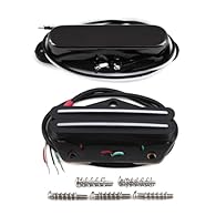 Neck + bridge pickups set, fit vintage Tele style electric guitar pickups replacement. Neck pickup: black cover, pole spacing is 50mm, 2 conductors. Resistance is 7-8K Bridge pickup: dual hot rails pickup, 4 wires for coil tapping. Resistance is 6-7K...