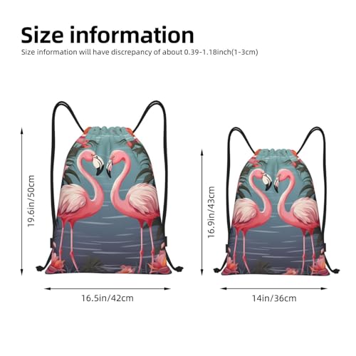 Drawstring Backpack Sport Bag Water Resistant String Bag Flock of Tropical Flamingos Cinch Bag Gym Sackpack Medium2