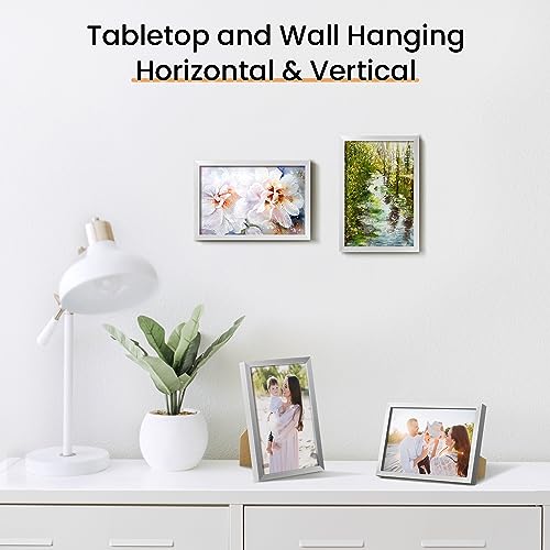 Image of upsimples 4x6 Picture Frame Glass, Thin Border, Silver Photo Frames, 3Pcs | Small Picture Frames, Fit 4 x 6 Photos for Family, Baby, Wall and Tabletop Display, Home Decor for Mother's Day, Christmas