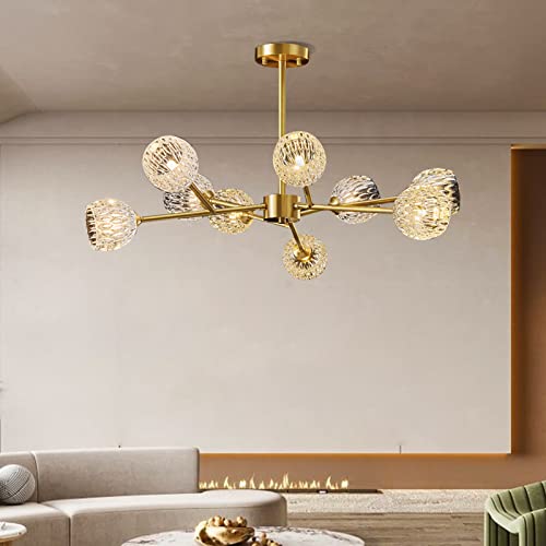 Lustre Spoutnik Moderne en Cristal Luminaire Idéal pour Salon et Salle à Manger