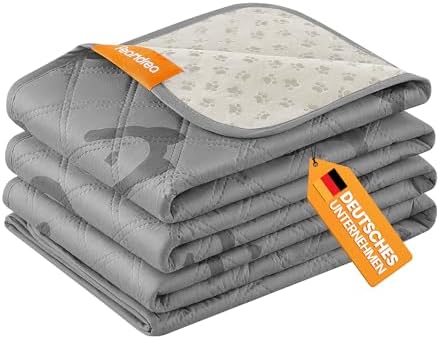 Feandrea wasserdichte Hundedecke, rutschfeste Unterseite, 208 x 132 cm | Autoschondecke für Haustiere, Sofaschutz, maschinenwaschbar, Stepp-Design, taubengrau, BASCO Kollektion PPB
