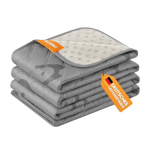 Feandrea wasserdichte Hundedecke, Decke, 208 x 132 cm, Autoschondecke für Haustiere, Sofaschutz, maschinenwaschbar, rutschfeste Unterseite, Stepp-Design, Taubengrau PPB027G01