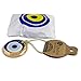 EBSEM Gold Gilt Handmade Evil Eye Glass Charm Decorative Turkish - Greek - Jewish - Christian Christmas Ornament (1.5 Inches)