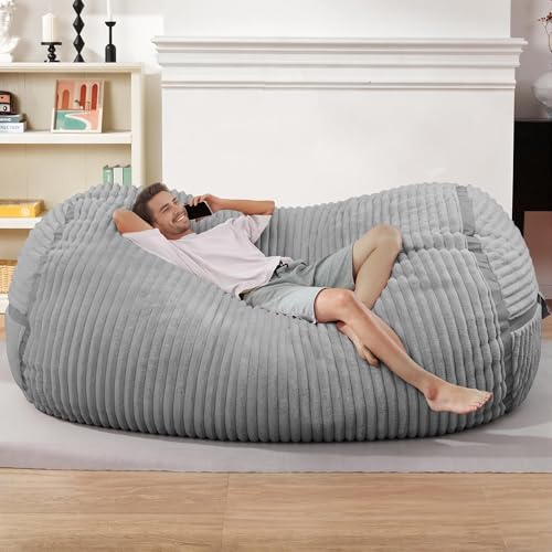 Image of 6FT Bean Bag Chair 6'Giant Bean Bag Chairs with Adults, Large Beanbag Chair
