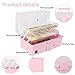 WEWLINE Hair Accessories Organizer 13-Inch Art Supply Bin Sewing Box 3-Layers Craft Storage Organizer with Handle Pink Tool Tackle Box Storage Great Gift for Kids