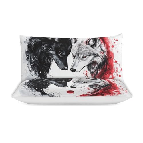 Juego de ropa de cama de 3 piezas microfibra suave diseño animales lobo 4
