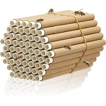 Lewtemi 120 Pcs Mason Bee House Tube Refill Cardboard Bee Tube Paper Mason Beekeeper Cardboard Insert Beekeeping Supplies for Solitary Beehive House Garden Pollinator Nest