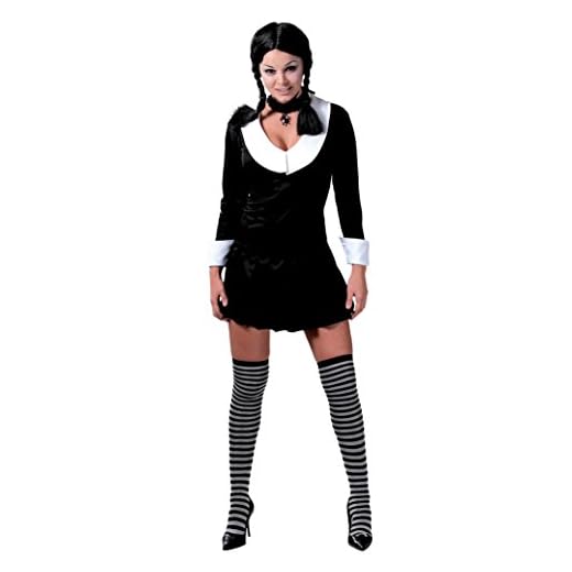 FIESTAS GUIRCA- Miércoles Disfraz Familia Addams Mujer, Color Negro y Amarillo, Taglia Unica (Guirca SL. 2_10006863)