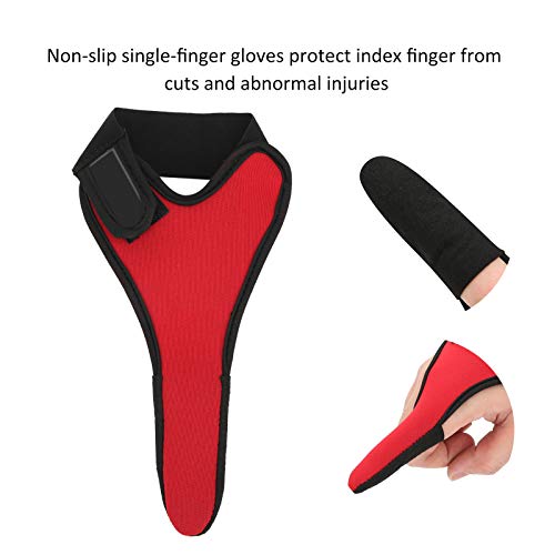 Elastic Fishing Glove, Single Finger Fishing Glove, Wrist Hook And Loop Design Unisex Elastic Glove Comfortable And Elastic For Outdoor Fishing Home Camping (3Pcs Red) #TOP5