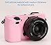 Pocoukate Case for Sony Alpha A6400, A6300, Camera, Soft Silicone Protective Cover Skin with Screen Protector Accessories for Sony Alpha A6400 / 6300 Digital Camera Silicone Cas - Pink