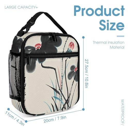 3Pcs Backpack Sets Ink And Wash Print Travel Daypack 3 in 1 Lightweight Backpack Set with Lunch Bag And Cosmetic Bag4
