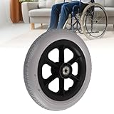 12-Inch Rear Wheelchair Assembly, Manual Wheelchair Rear Wheel Caster, Anti-Slip Solid Polyurethane Front Wheels for Manual Chair Replacement and Accessories, Bearing: 12mm/0.47inch