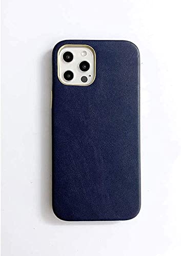 Étui iPhone 12 Pro bleu en peau de mouton idéal pour le bureau et sorties