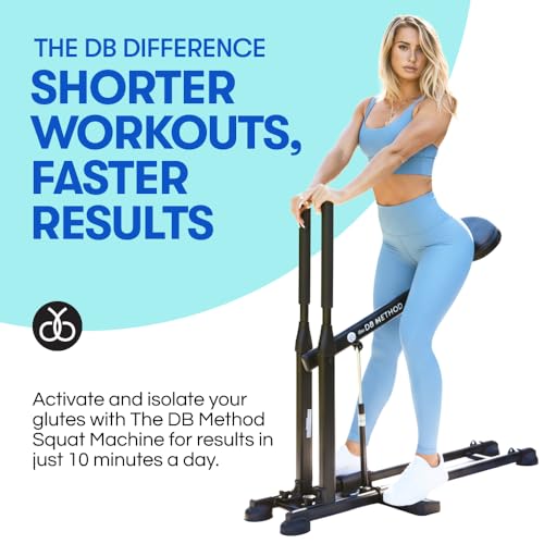 Image of The DB Method Squat Machine, Workout Equipment for Home Gym, Exercise Leg and Glutes, Low Impact Lower Body Fitness Workouts, Training for Total-Body, Easy Setup, Foldable for Storage