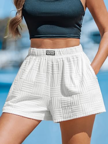 Image of CUPSHE Women's Casual Shorts Cotton High Rise Beach Cover Ups Summer Shorts with Pockets