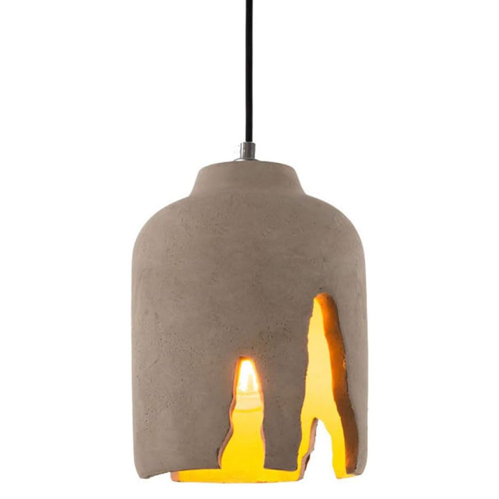 Lustre en suspension gris en ciment industriel cylindrique