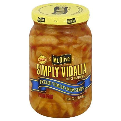 Mt. Olive Simply Vidalia Pickled Onion Strips 16 oz (Pack of 4)