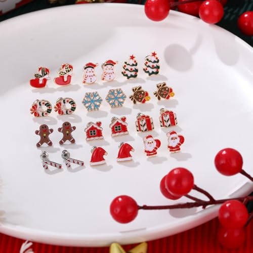 Yoshow 54 Pairs Hypoallergenic Holiday Earrings Variety Pack Cute Halloween Stud Earrings Bulk for Women Teens Fun Thanksgiving Christmas Earrings Set Fall Earrings Jewelry4