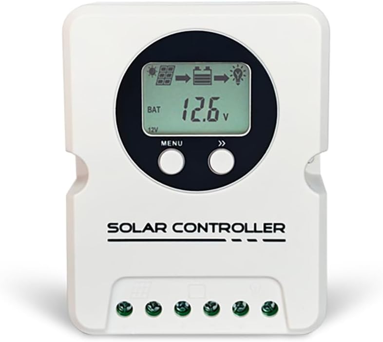 30A Solar Charge Controller - 12V/24V/48V Auto Battery Regulator, Dual USB 5V/2A, LiFePO4/Li-ion/Gel Battery Compatible, IP32 Waterproof, CE Certified, 3-Stage PWM Charging, RV/Boat Use