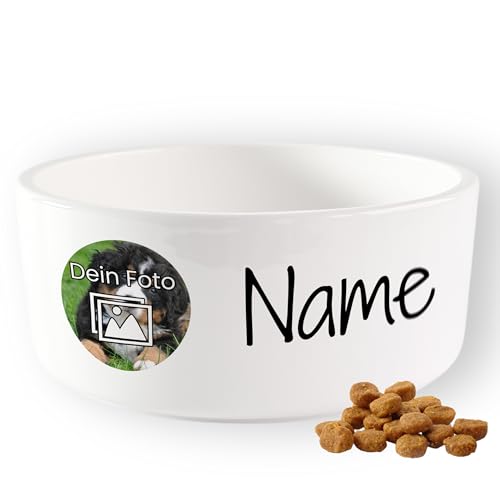 GRAZDesign Personalisierter Hundenapf mit Foto und Namen, Fressnapf Keramik 1l, Geschenk für Tierliebhaber