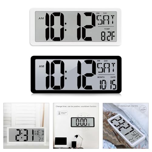 Horloge murale numérique LCD lisible sans bruit pour éviter les retards