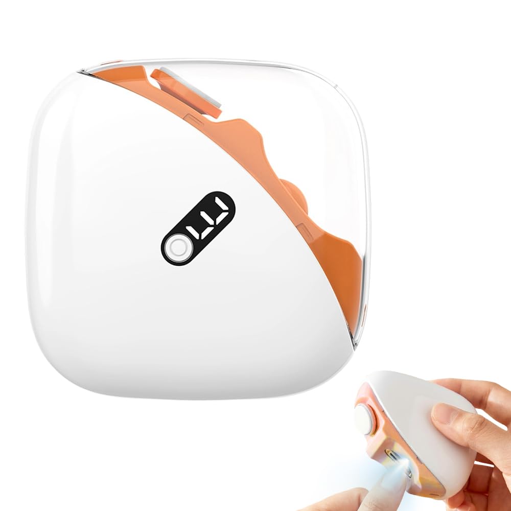 Electric Nail Trimmer 3 Speeds Electric Nail Clipper of LED Light USB Rechargeable Automatic Nail Clipper 2 in