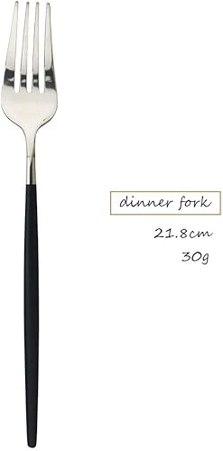 Miniatura 7 de JASHII Juego de cubiertos de acero inoxidable, 8 piezas de cubiertos 18/10, incluyendo tenedor, cucharas, cuchillo, juego de utensilios de servicio