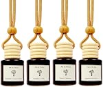 PRISTINE Car Air Freshener/Top 4 Hotel Blend Essential Oils 4 Pcs Set Mini Hanging Teakwood Cap Diffuser for Car Aroma Scenting/Cute Long-Lasting Fragrance for 30 Days of Aroma in Car