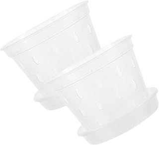 Orchid Control Rooting Pots 2 Sets Plastic Breathable with Saucers
