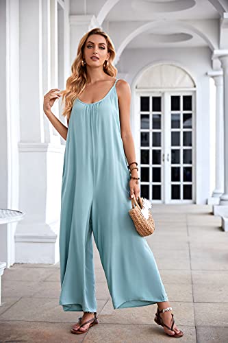 Image of BUENOS NINOS Women's V Neck Floral Maxi Dress Boho Printed Adjustable Spaghetti Strap Ethnic Beach Long Dress with Pockets