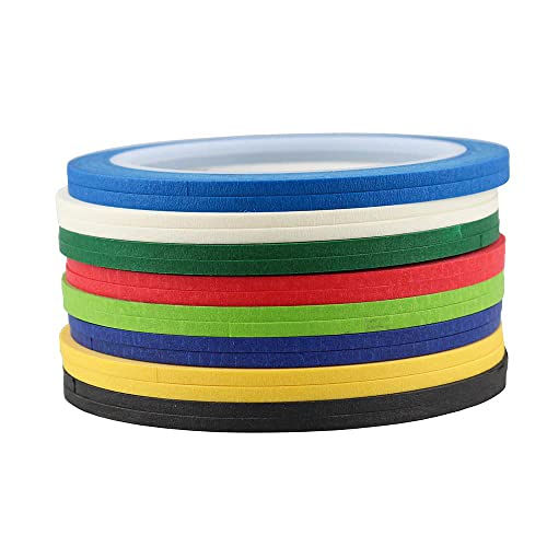 Cinta adhesiva de papel para pintar y dibujar, manualidades de uñas y hacer patrones de 1/8 "x 16 rollos Cover