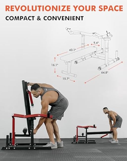 GMWD Chest Press Machine, 1050LBS Bench Press Machine with Independent Converging Arms, Adjustable Flat Incline Bench for Chest, AB Workouts, Shoulder Home Gym Equipment, V1