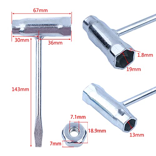 Foto von Adefol Serienschlüssel mit 6 Muttern für Stihl 017 018 MS170 MS180 019 020 021 023 MS230 MS250 024 025 026 028 034 MS270, Schraubendreher Serie Werkzeug Reparierwerkzeug