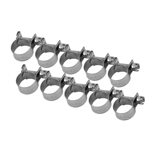 Image of Hose Clips Set, 10PCS 10PCS Stainless Steel Hose Clamps T-Bolt Fuel Line Pipe Clips Fastener(13-15mm)