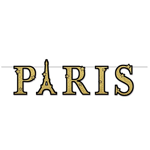 Serpentin pailleté Paris comme centre de table bicolore pour buffet de fête - 2