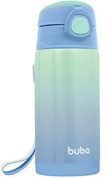 Buba Copo Térmico Parede Dupla Com Canudo - Azul Menor preço em Buba Copo Térmico Parede Dupla Com Canudo - Azul